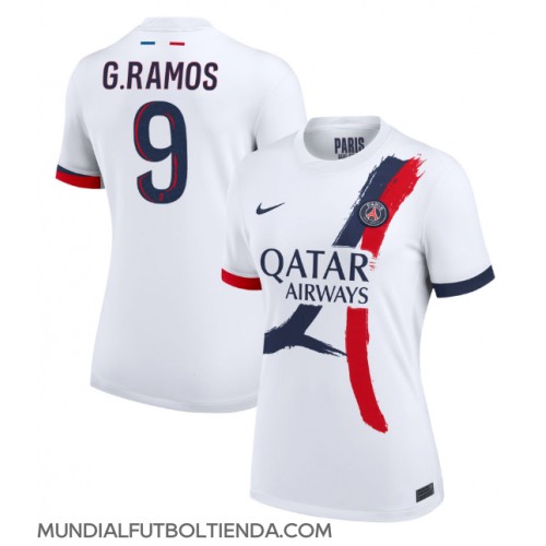 Camiseta Paris Saint-Germain Goncalo Ramos #9 Segunda Equipación Replica 2024-25 para mujer mangas cortas